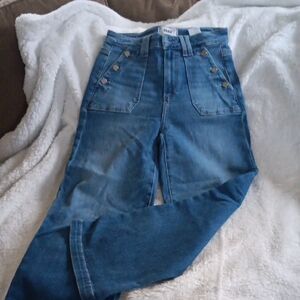 PAIGE Women's Blue Slight Natural Distress Jeans..labeled 26 But Runs 28